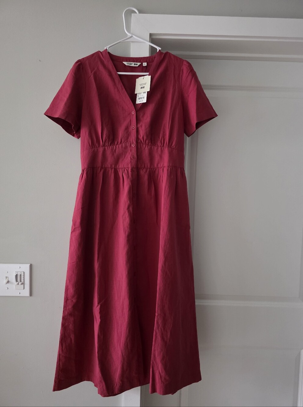 Uniqlo Comptoir des Cotonniers Chile Red Linen Blend Dress
